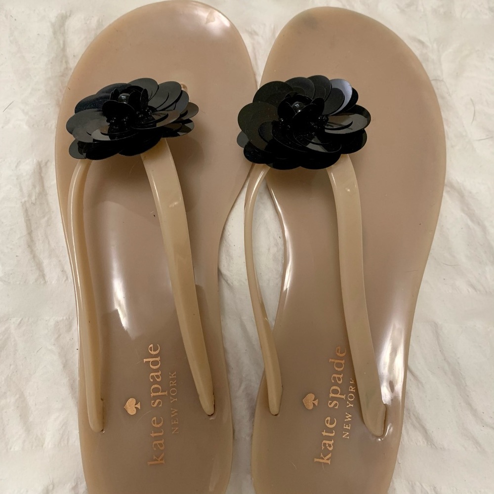 Kate Spade Jelly Sandals with Flower Appliqué